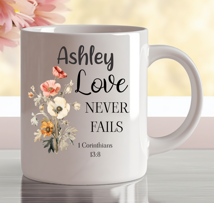 Personalised Floral Faith Mugs | Christian Gifts Made in Australia