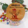 Personalised teacher appreciation lolly jar featuring a kangaroo design and custom teacher name, handmade in Australia.