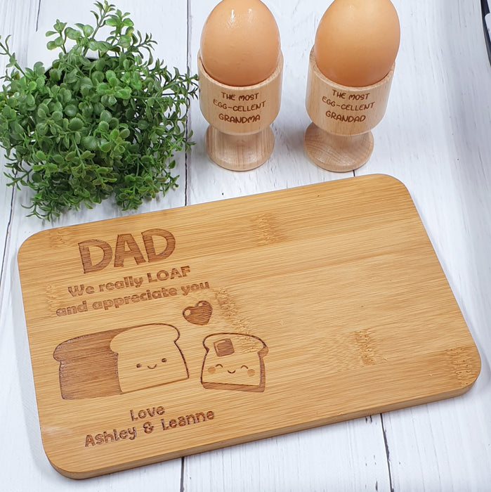 Personalised Egg Cup & Toast Board Set